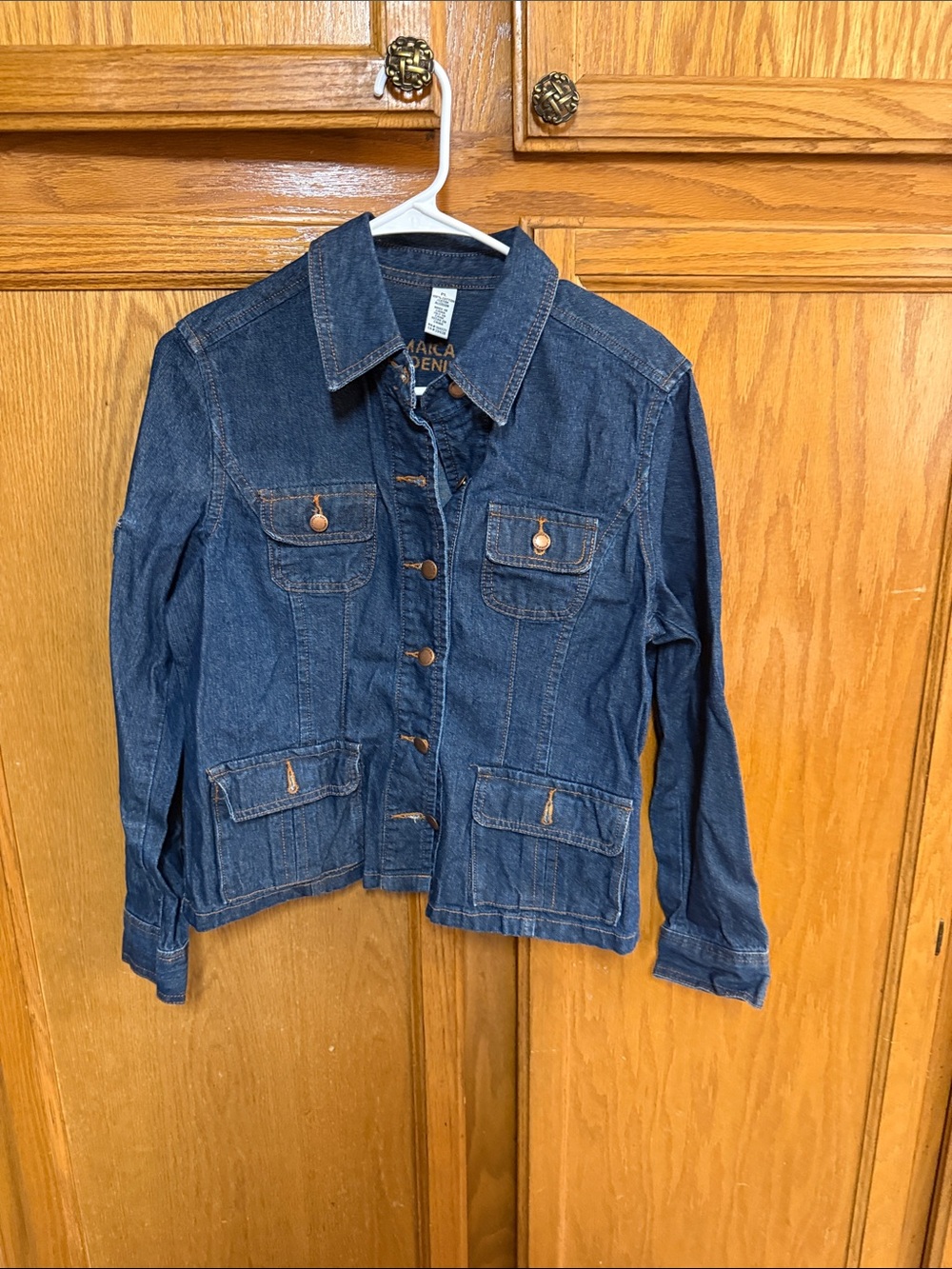 Vintage Classic Blue Denim Jacket with Button-Front